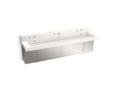 KOHLER K-81028-BSS-KCD Constellation 90" Wall-Mount Trough Lavatory System With Backsplash - Designer White
