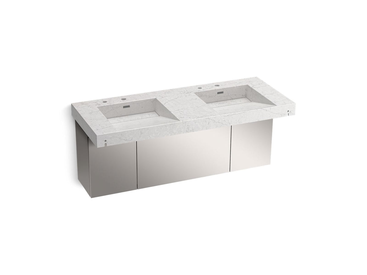 KOHLER K-81030-BSS-KEP Constellation 60" Wall-Mount Basin Lavatory System - Pearl Jasmine