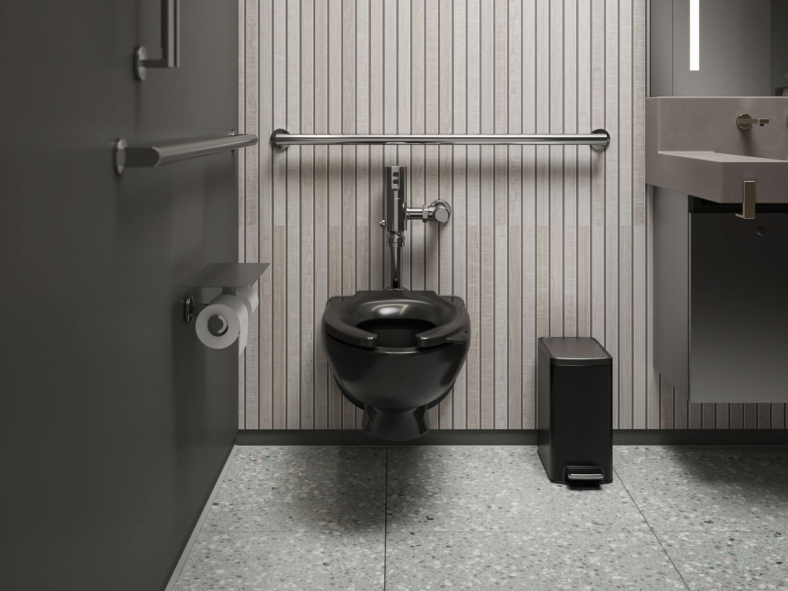KOHLER K-10TD00K10-BL Mach Tripoint Touchless Toilet Flushometer, Dc-Powered, 1.0 Gpf - Matte Black