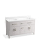 KOHLER K-40641-BD1-AGA Kresla 60" Bathroom Vanity Cabinet With Sinks And Quartz Top In Atmos Grey