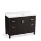 KOHLER K-40640-BD1-BWK Kresla 48" Bathroom Vanity Cabinet With Sink And Quartz Top In Carbon Oak