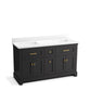 KOHLER K-29263-BD1-DWG Charlemont 60" Bathroom Vanity Cabinet With Sinks And Quartz Top In Ferrous Grey