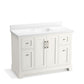 KOHLER K-29262-BD1-0 Charlemont 48" Bathroom Vanity Cabinet With Sink And Quartz Top In White