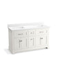 KOHLER K-29263-BD1-0 Charlemont 60" Bathroom Vanity Cabinet With Sinks And Quartz Top In White