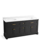 KOHLER K-29264-BD1-DWG Charlemont 72" Bathroom Vanity Cabinet With Sinks And Quartz Top In Ferrous Grey