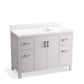 KOHLER K-40640-BD1-AGA Kresla 48" Bathroom Vanity Cabinet With Sink And Quartz Top In Atmos Grey