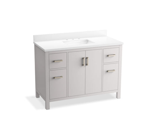 KOHLER K-40640-BD1-AGA Kresla 48" Bathroom Vanity Cabinet With Sink And Quartz Top In Atmos Grey