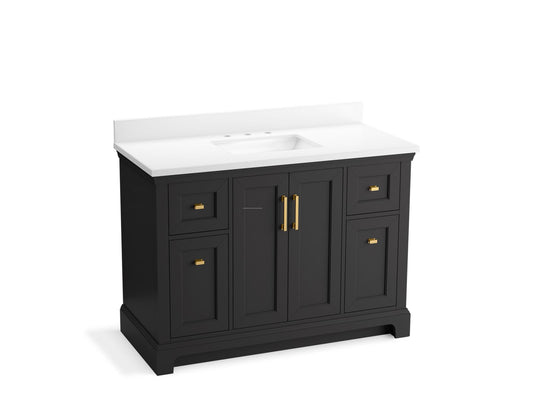 KOHLER K-29262-BD1-DWG Charlemont 48" Bathroom Vanity Cabinet With Sink And Quartz Top In Ferrous Grey