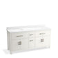 KOHLER K-40642-BD1-0 Kresla 72" Bathroom Vanity Cabinet With Sinks And Quartz Top In White