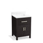 KOHLER K-40637-BD1-BWK Kresla 24" Bathroom Vanity Cabinet With Sink And Quartz Top In Carbon Oak