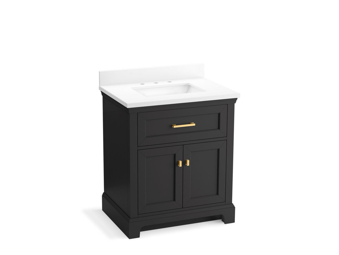 KOHLER K-29260-BD1-DWG Charlemont 30" Bathroom Vanity Cabinet With Sink And Quartz Top In Ferrous Grey