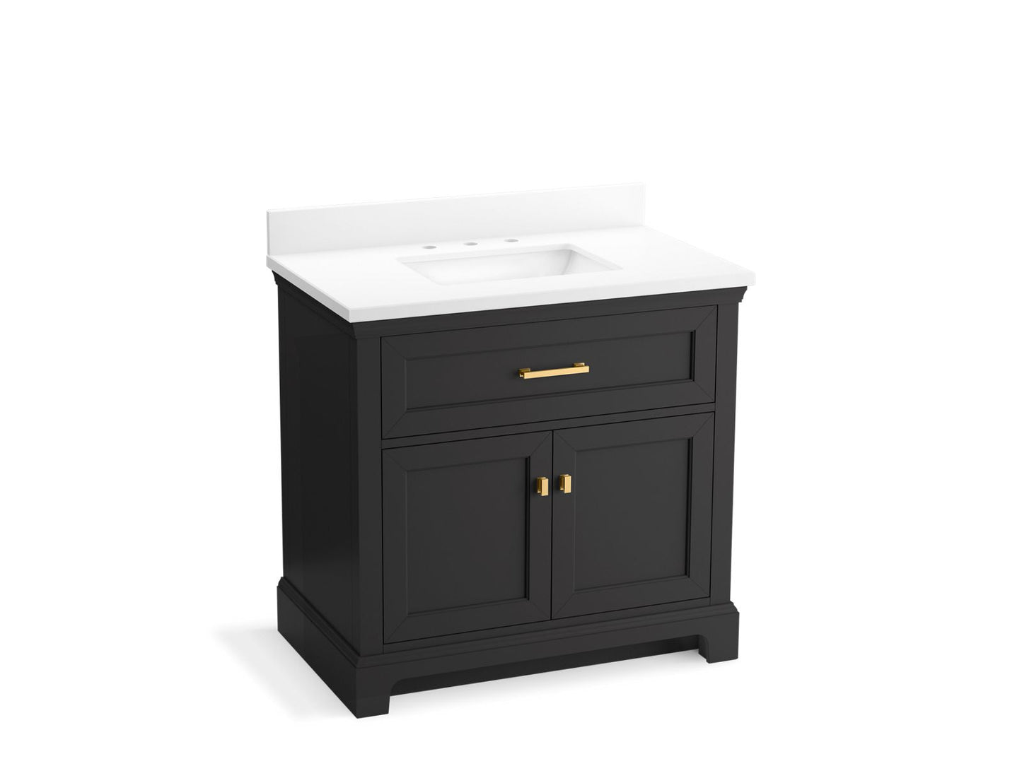 KOHLER K-29261-BD1-DWG Charlemont 36" Bathroom Vanity Cabinet With Sink And Quartz Top In Ferrous Grey