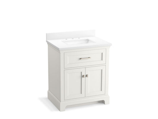 KOHLER K-29260-BD1-0 Charlemont 30" Bathroom Vanity Cabinet With Sink And Quartz Top In White