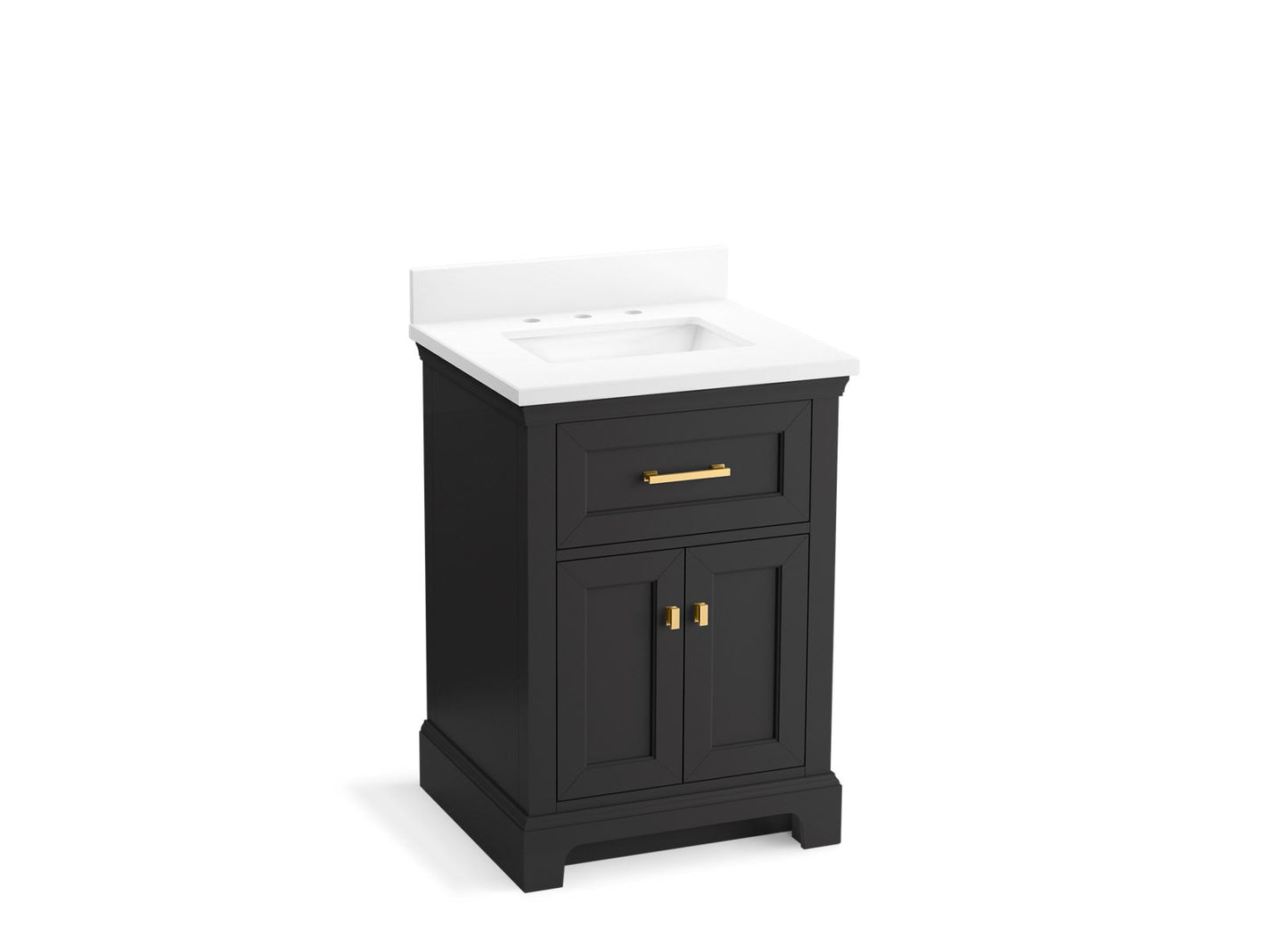 KOHLER K-29259-BD1-DWG Charlemont 24" Bathroom Vanity Cabinet With Sink And Quartz Top In Ferrous Grey