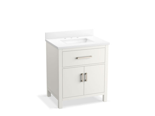 KOHLER K-40638-BD1-0 Kresla 30" Bathroom Vanity Cabinet With Sink And Quartz Top In White