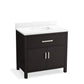 KOHLER K-40639-BD1-BWK Kresla 36" Bathroom Vanity Cabinet With Sink And Quartz Top In Carbon Oak