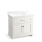 KOHLER K-29261-BD1-0 Charlemont 36" Bathroom Vanity Cabinet With Sink And Quartz Top In White