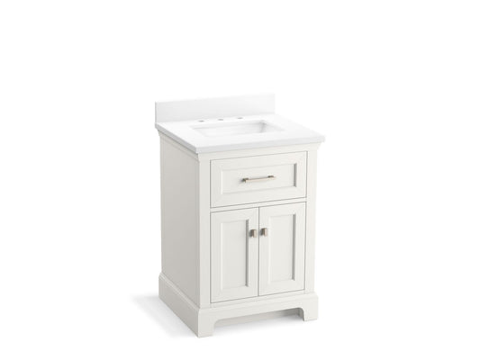 KOHLER K-29259-BD1-0 Charlemont 24" Bathroom Vanity Cabinet With Sink And Quartz Top In White