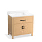 KOHLER K-40639-BD1-WEK Kresla 36" Bathroom Vanity Cabinet With Sink And Quartz Top In Light Oak