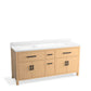 KOHLER K-40642-BD1-WEK Kresla 72" Bathroom Vanity Cabinet With Sinks And Quartz Top In Light Oak