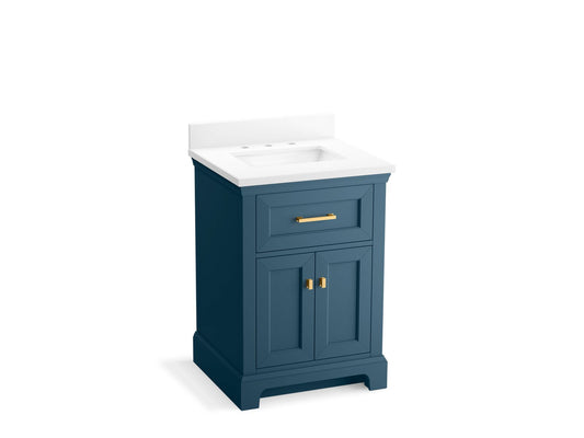 KOHLER K-29259-BD1-TDB Charlemont 24" Bathroom Vanity Cabinet With Sink And Quartz Top In Tidal Blue