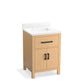 KOHLER K-40637-BD1-WEK Kresla 24" Bathroom Vanity Cabinet With Sink And Quartz Top In Light Oak