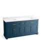 KOHLER K-29264-BD1-TDB Charlemont 72" Bathroom Vanity Cabinet With Sinks And Quartz Top In Tidal Blue