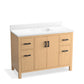 KOHLER K-40640-BD1-WEK Kresla 48" Bathroom Vanity Cabinet With Sink And Quartz Top In Light Oak