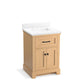 KOHLER K-29259-BD1-WEK Charlemont 24" Bathroom Vanity Cabinet With Sink And Quartz Top In Light Oak