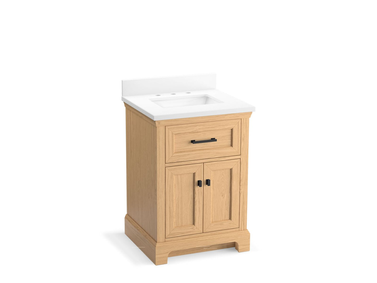 KOHLER K-29259-BD1-WEK Charlemont 24" Bathroom Vanity Cabinet With Sink And Quartz Top In Light Oak