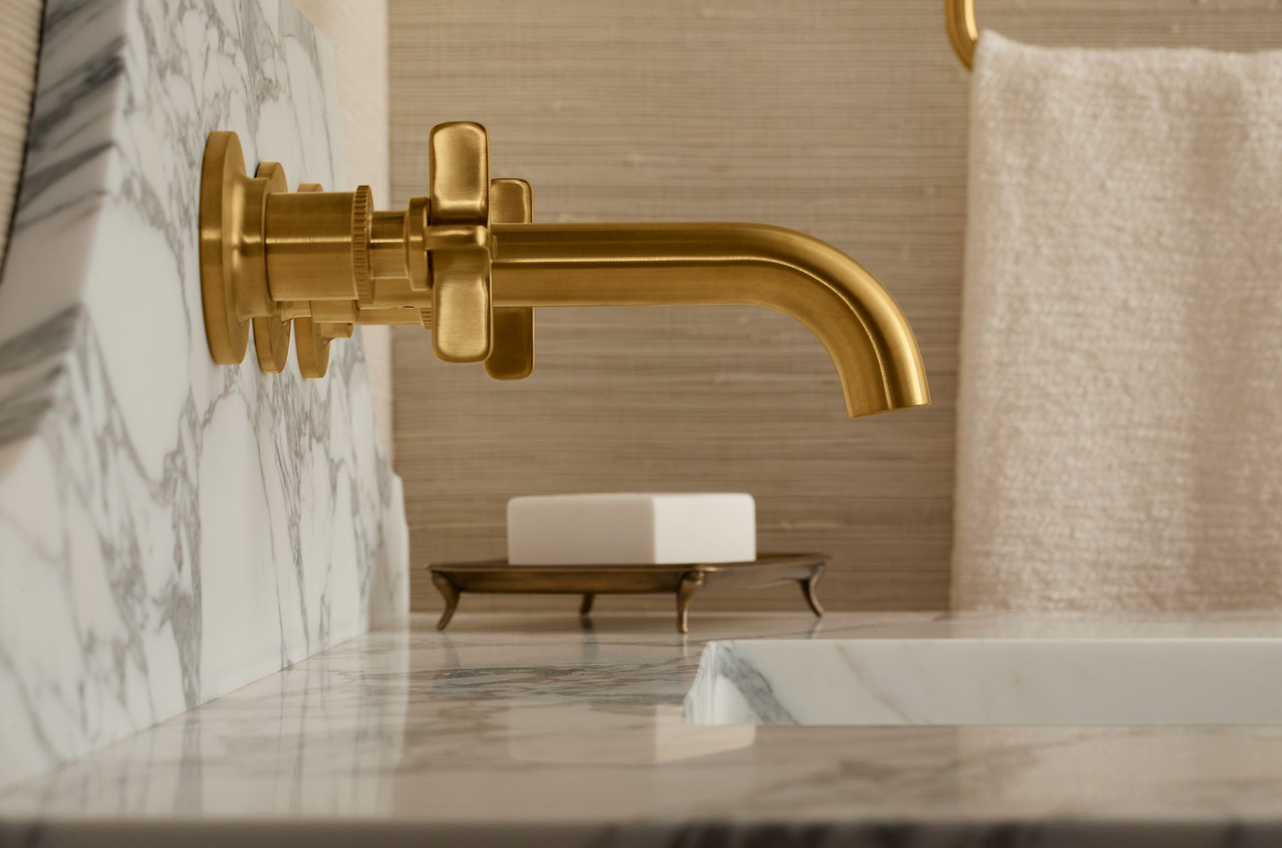 KOHLER K-T35909-3-2MB Castia By Studio Mcgee Wall-Mount Bathroom Sink Faucet Trim, 1.2 Gpm - Vibrant Brushed Moderne Brass