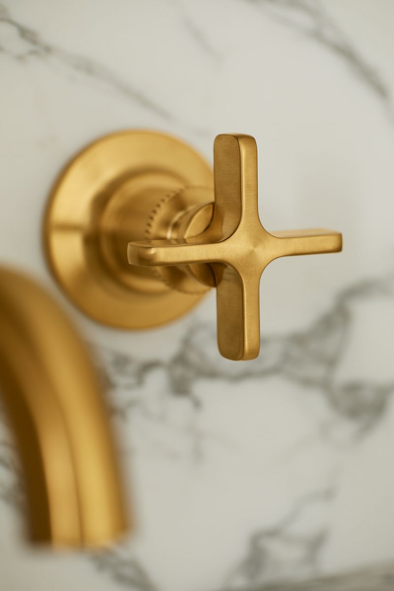 KOHLER K-T35909-3-2MB Castia By Studio Mcgee Wall-Mount Bathroom Sink Faucet Trim, 1.2 Gpm - Vibrant Brushed Moderne Brass