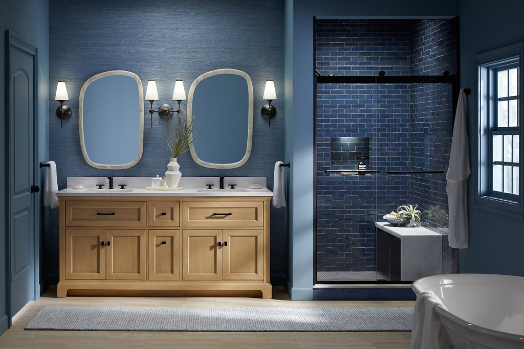 KOHLER K-29264-BD1-DWG Charlemont 72" Bathroom Vanity Cabinet With Sinks And Quartz Top - Ferrous Grey