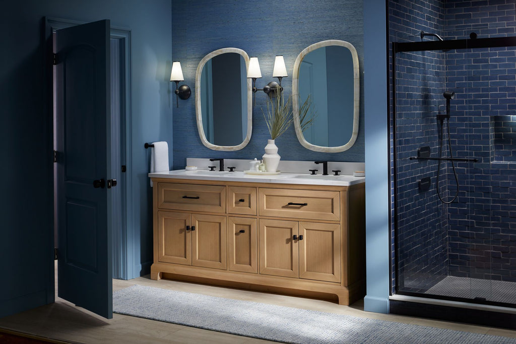 KOHLER K-29264-BD1-DWG Charlemont 72" Bathroom Vanity Cabinet With Sinks And Quartz Top - Ferrous Grey