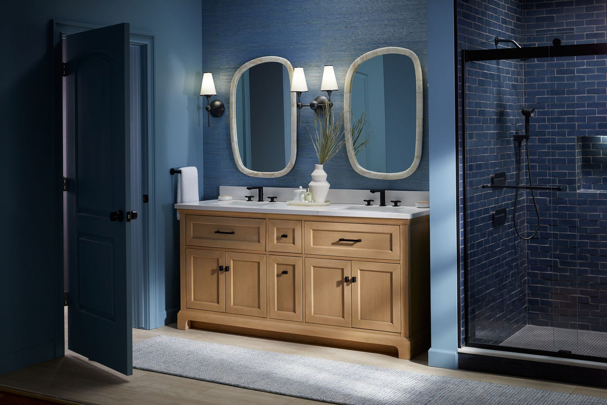 KOHLER K-29264-BD1-DWG Charlemont 72" Bathroom Vanity Cabinet With Sinks And Quartz Top - Ferrous Grey