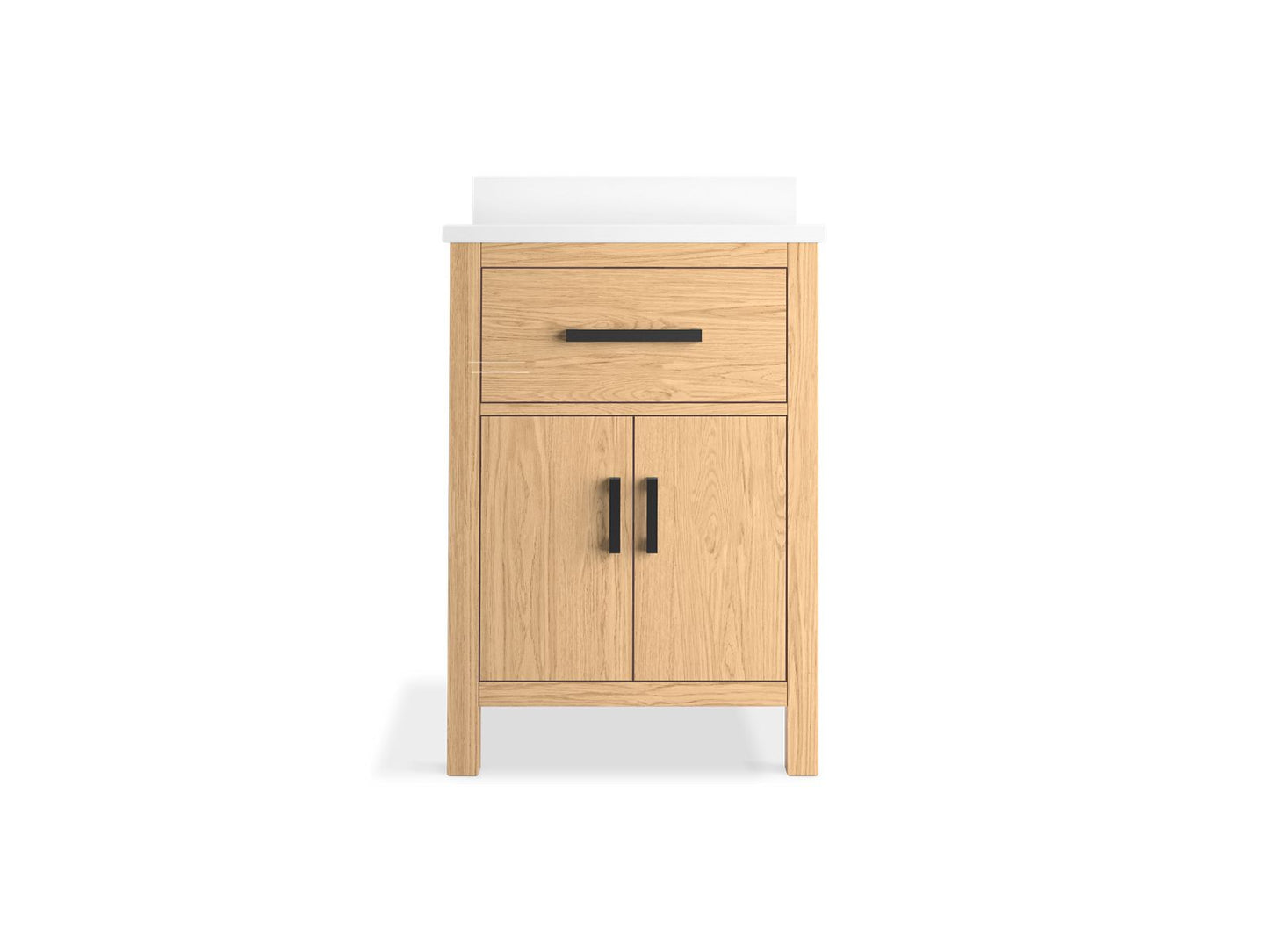 KOHLER K-40637-BD1-WEK Kresla 24" Bathroom Vanity Cabinet With Sink And Quartz Top In Light Oak