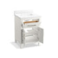 KOHLER K-40637-BD1-0 Kresla 24" Bathroom Vanity Cabinet With Sink And Quartz Top In White