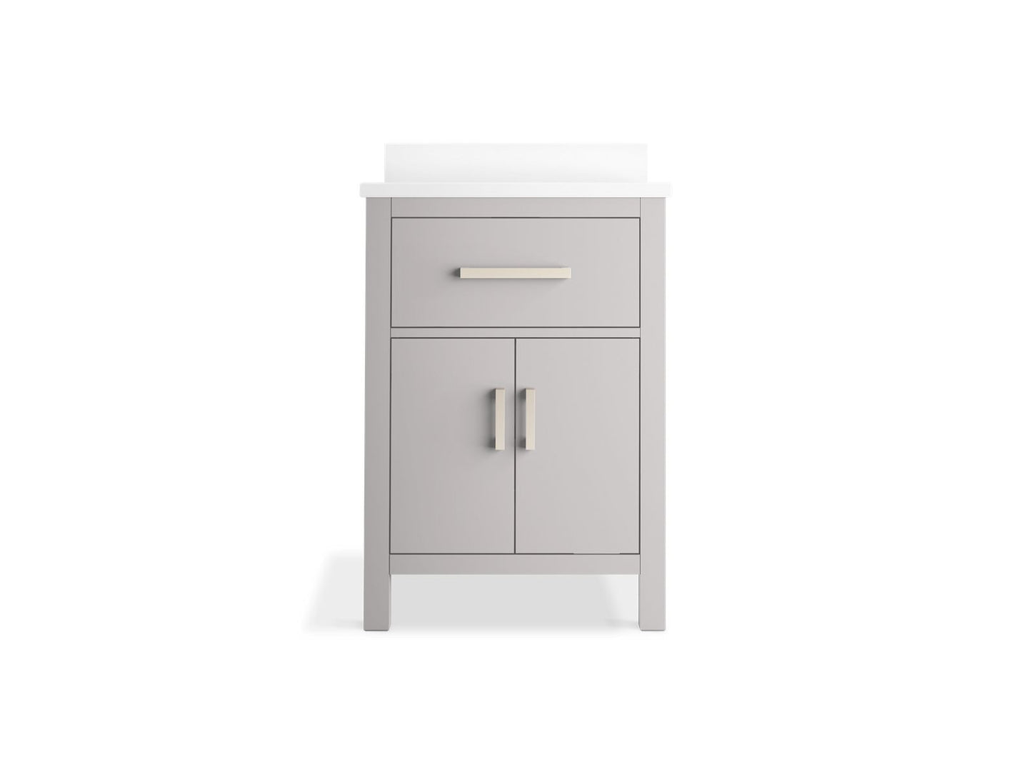 KOHLER K-40637-BD1-AGA Kresla 24" Bathroom Vanity Cabinet With Sink And Quartz Top In Atmos Grey