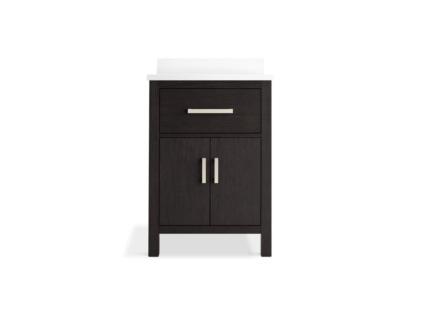 KOHLER K-40637-BD1-BWK Kresla 24" Bathroom Vanity Cabinet With Sink And Quartz Top In Carbon Oak