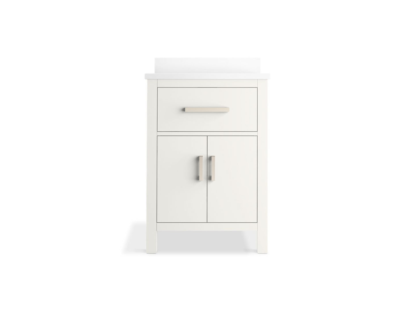 KOHLER K-40637-BD1-0 Kresla 24" Bathroom Vanity Cabinet With Sink And Quartz Top In White