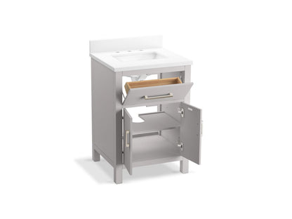 KOHLER Kresla 24" bathroom vanity cabinet with sink and quartz top - Atmos Grey, K-40637-BD1-AGA