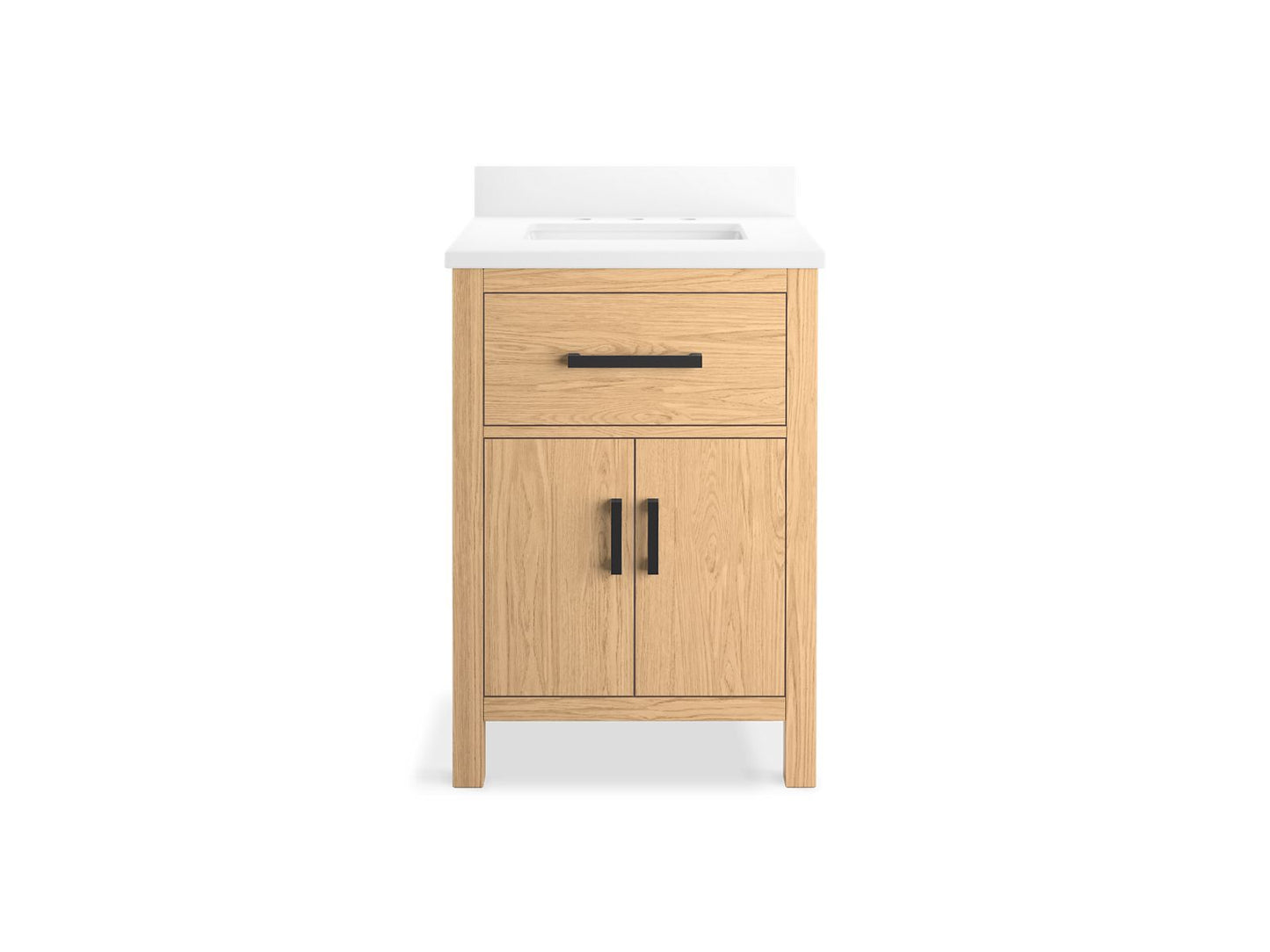 KOHLER K-40637-BD1-WEK Kresla 24" Bathroom Vanity Cabinet With Sink And Quartz Top In Light Oak