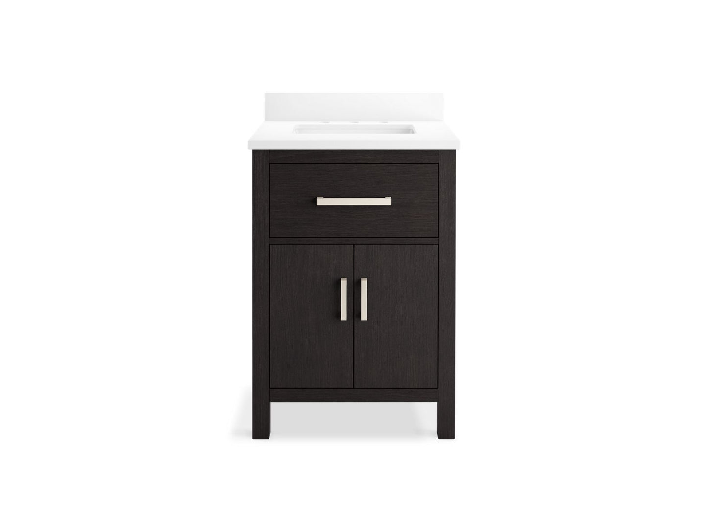 KOHLER K-40637-BD1-BWK Kresla 24" Bathroom Vanity Cabinet With Sink And Quartz Top In Carbon Oak