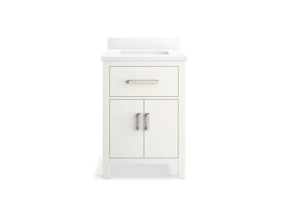 KOHLER Kresla 24" bathroom vanity cabinet with sink and quartz top - White, K-40637-BD1-0