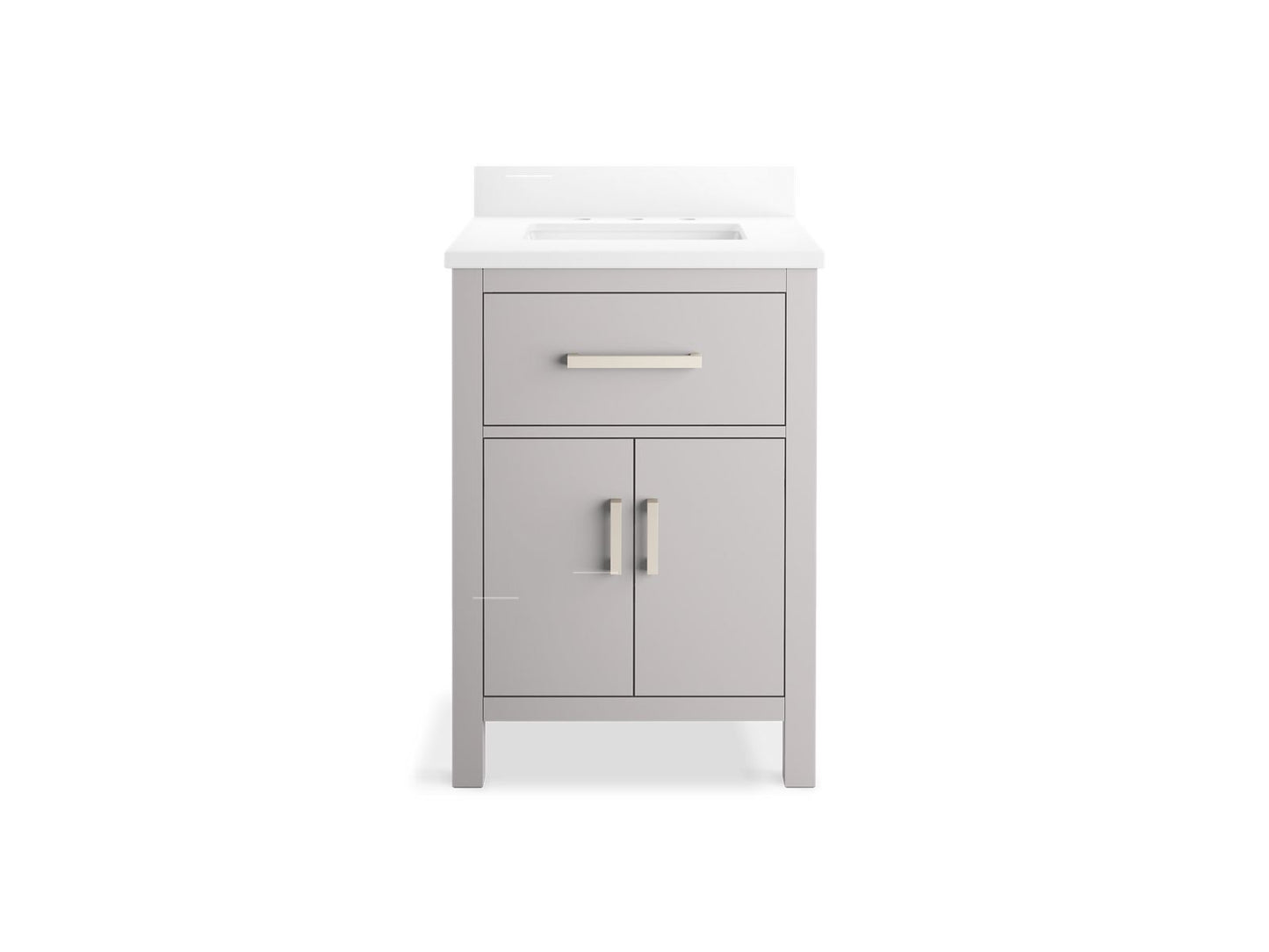 KOHLER K-40637-BD1-AGA Kresla 24" Bathroom Vanity Cabinet With Sink And Quartz Top In Atmos Grey