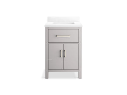KOHLER Kresla 24" bathroom vanity cabinet with sink and quartz top - Atmos Grey, K-40637-BD1-AGA