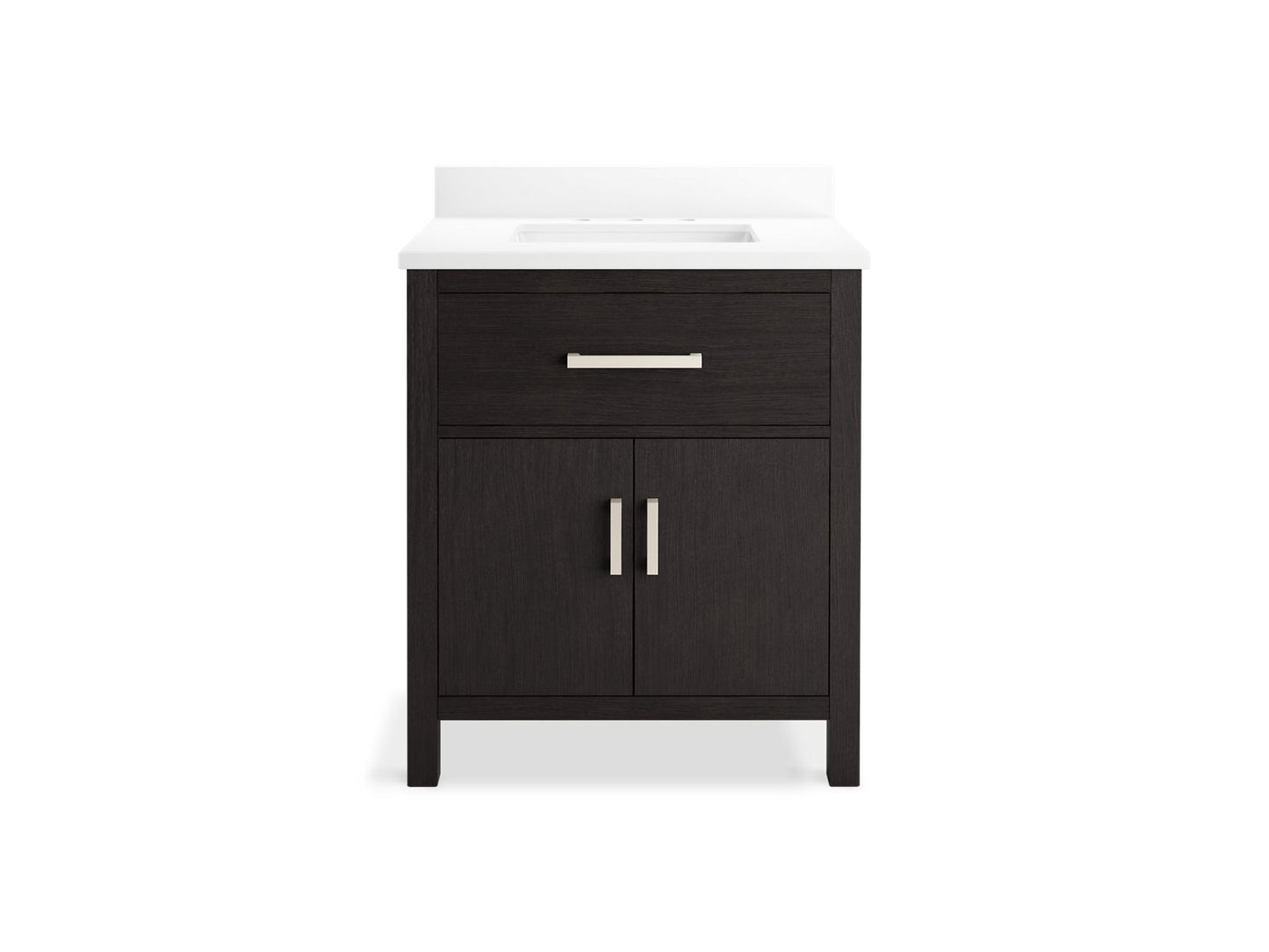 KOHLER K-40638-BD1-BWK Kresla 30" Bathroom Vanity Cabinet With Sink And Quartz Top In Carbon Oak