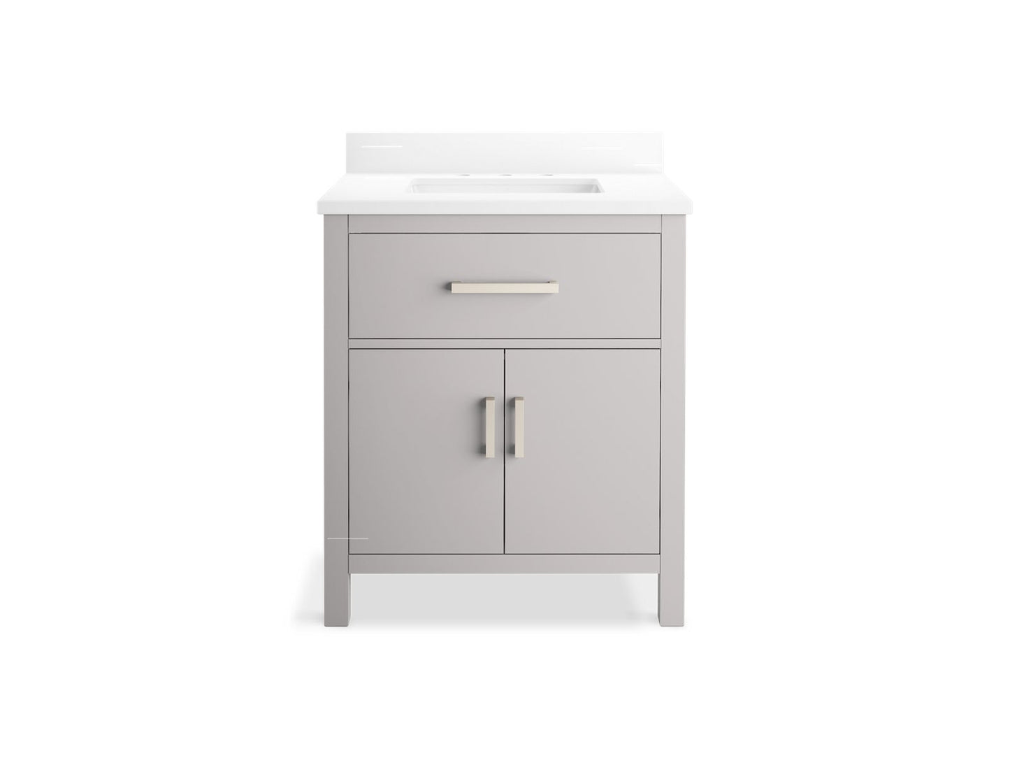 KOHLER K-40638-BD1-AGA Kresla 30" Bathroom Vanity Cabinet With Sink And Quartz Top In Atmos Grey