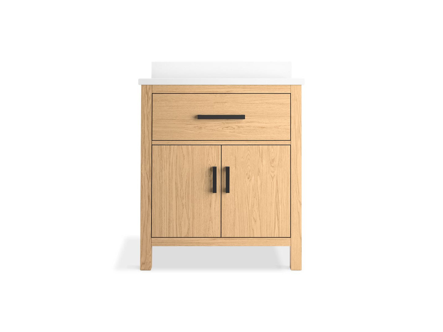 KOHLER K-40638-BD1-WEK Kresla 30" Bathroom Vanity Cabinet With Sink And Quartz Top In Light Oak