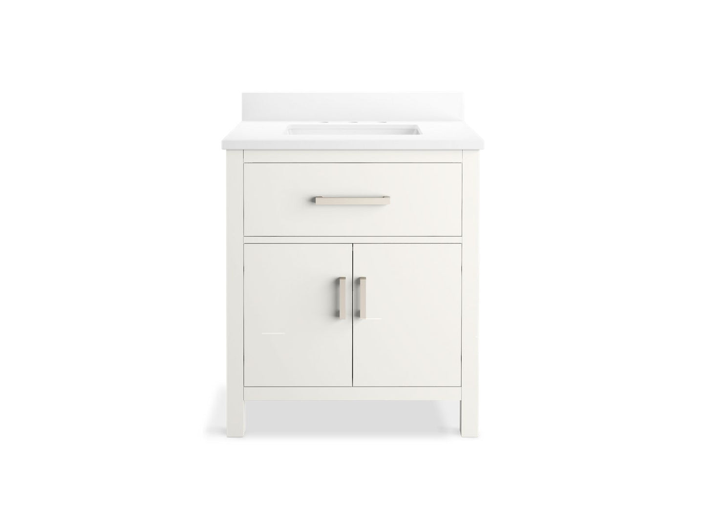 KOHLER K-40638-BD1-0 Kresla 30" Bathroom Vanity Cabinet With Sink And Quartz Top In White